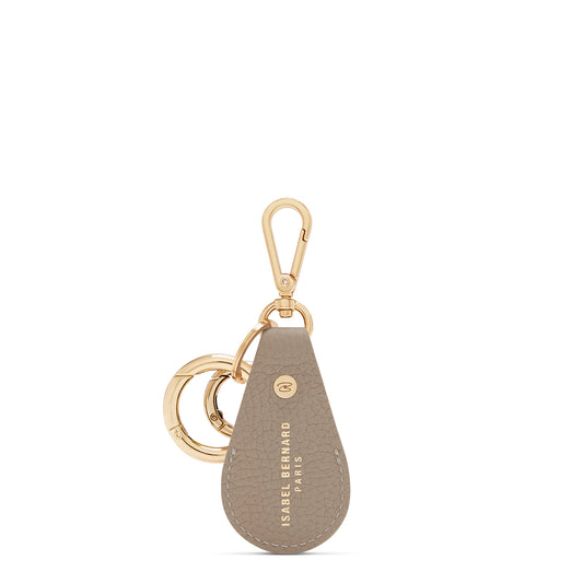 Honoré Filou taupe calfskin leather Airtag key ring -  - Isabel Bernard