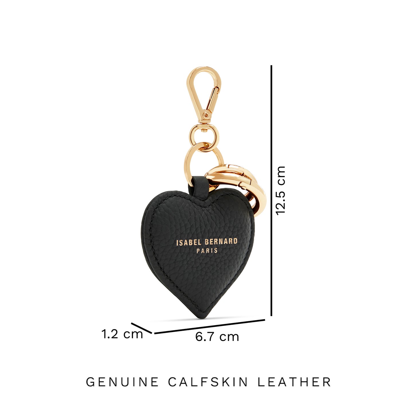 Honoré Faye black calfskin leather heart key ring -  - Isabel Bernard