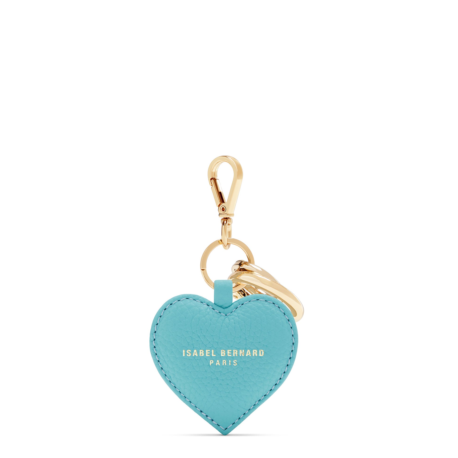 Honoré Faye blue calfskin leather heart key ring -  - Isabel Bernard