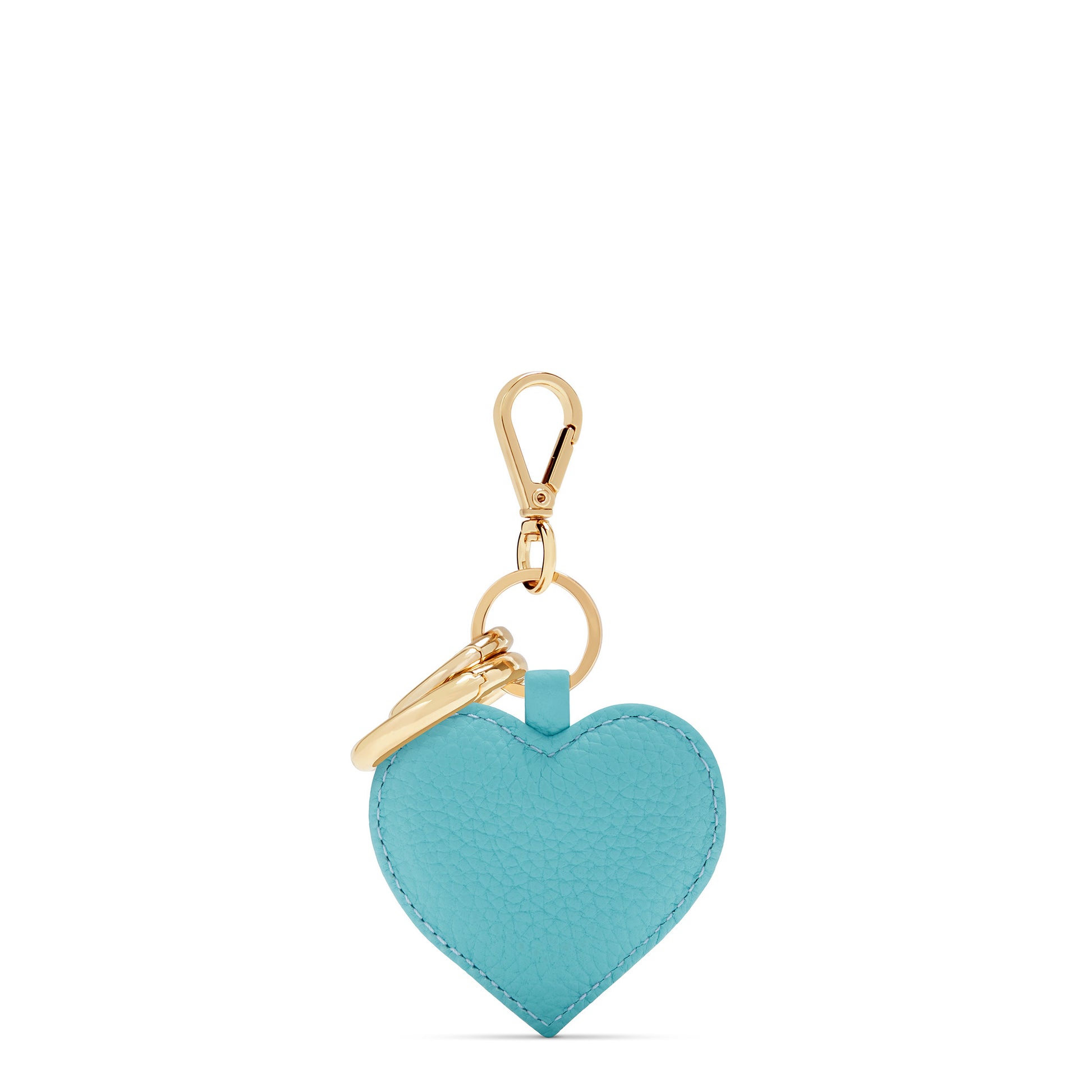 Honoré Faye blue calfskin leather heart key ring -  - Isabel Bernard