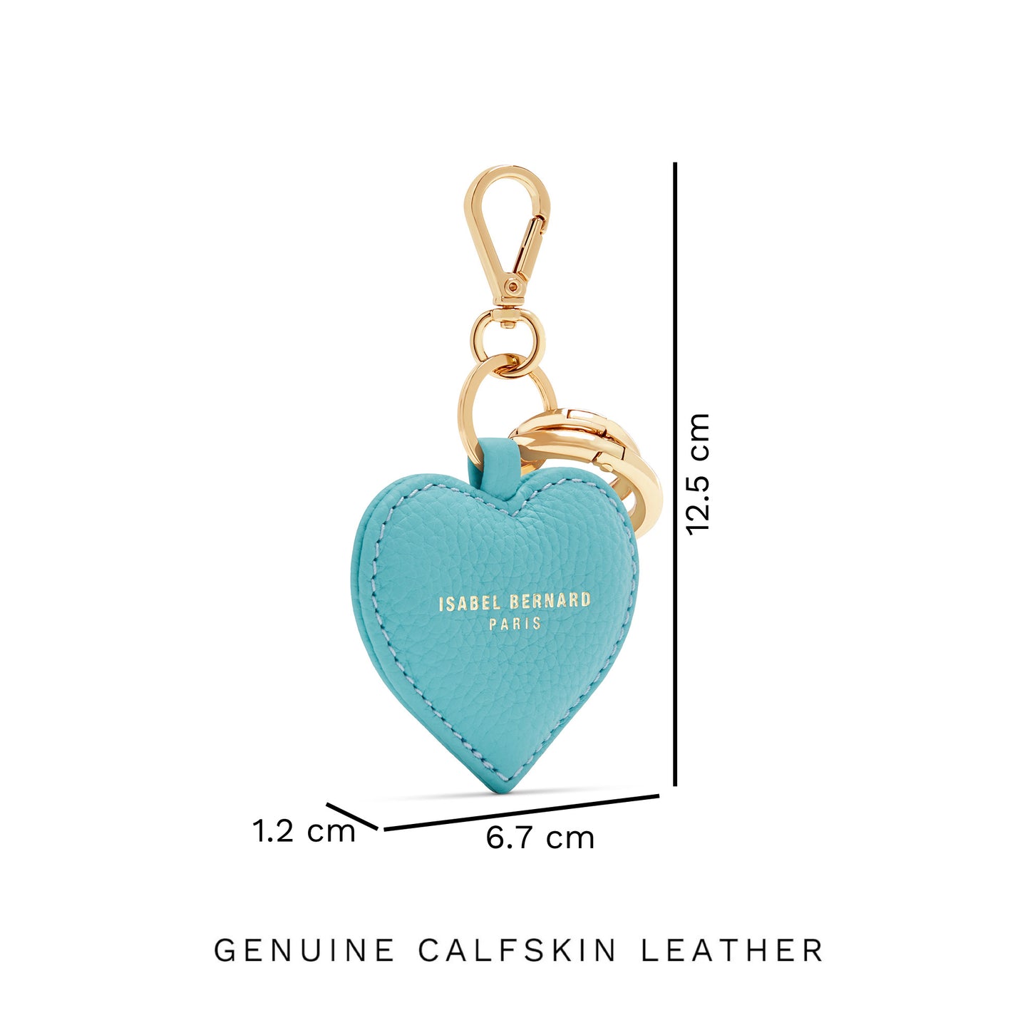 Honoré Faye blue calfskin leather heart key ring -  - Isabel Bernard