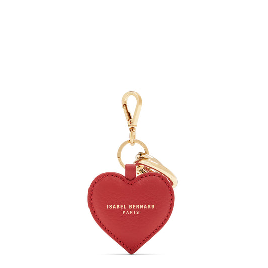 Honoré Faye red calfskin leather heart key ring -  - Isabel Bernard