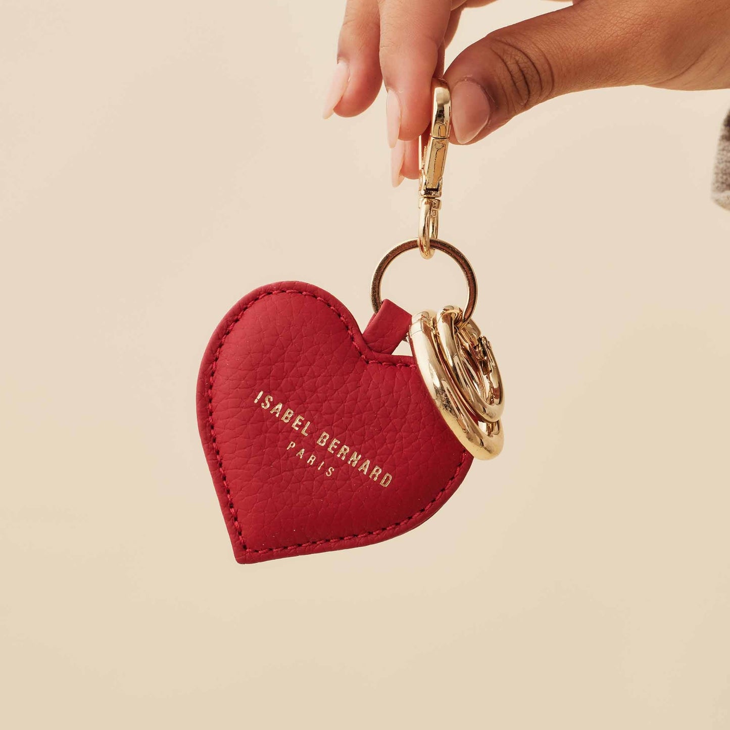 Honoré Faye red calfskin leather heart key ring -  - Isabel Bernard