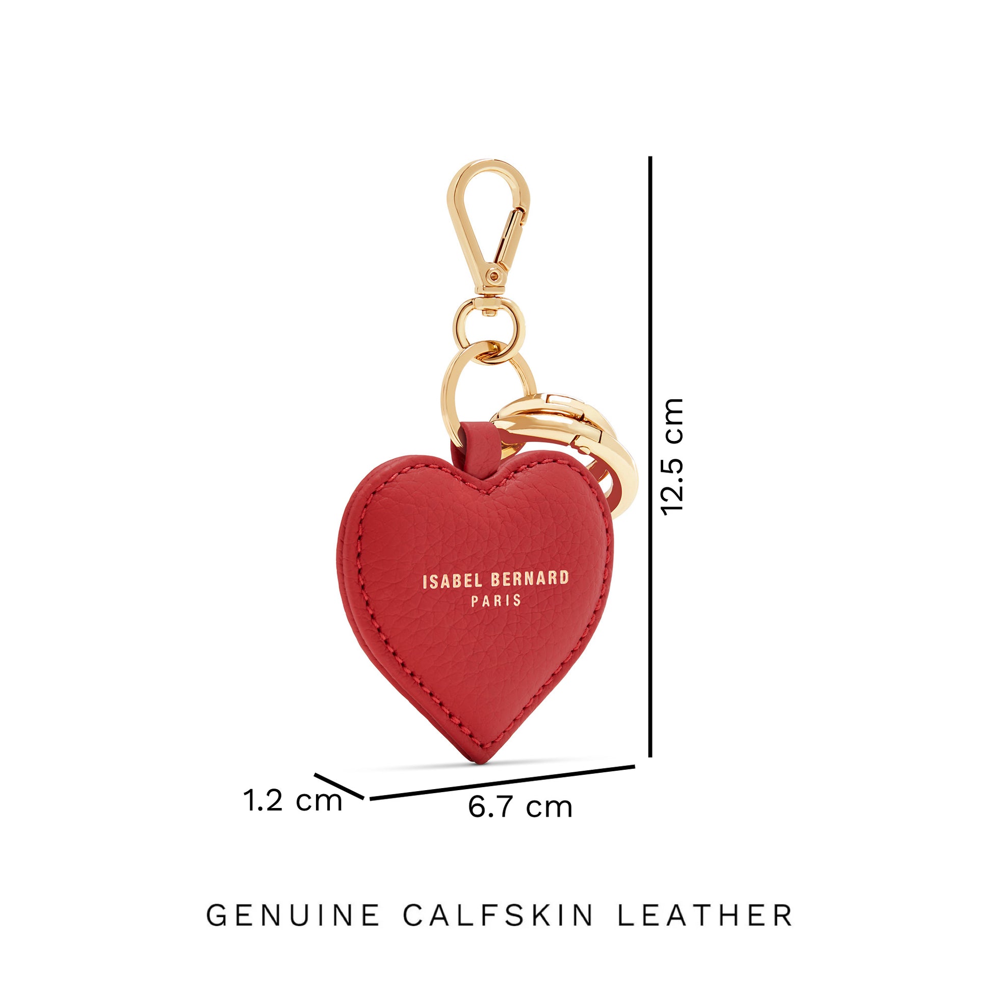 Honoré Faye red calfskin leather heart key ring -  - Isabel Bernard