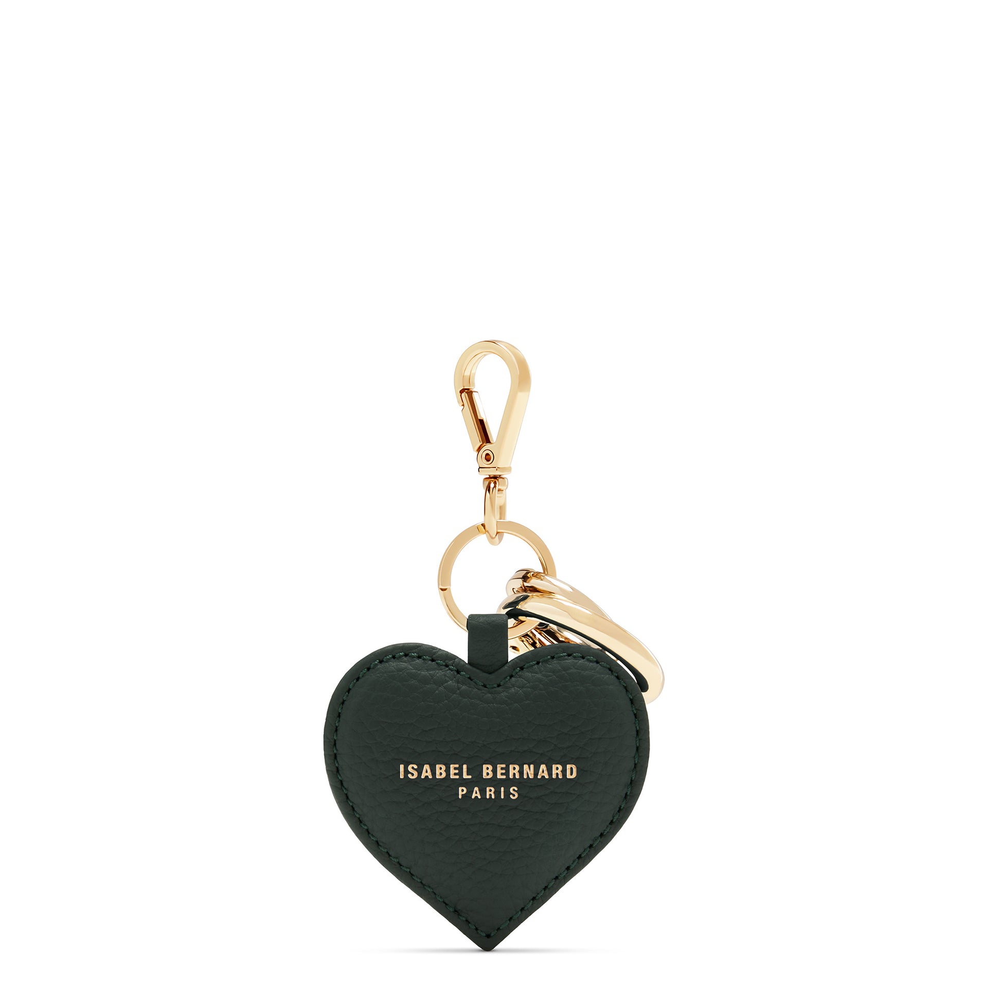 Honoré Faye green calfskin leather heart key ring -  - Isabel Bernard