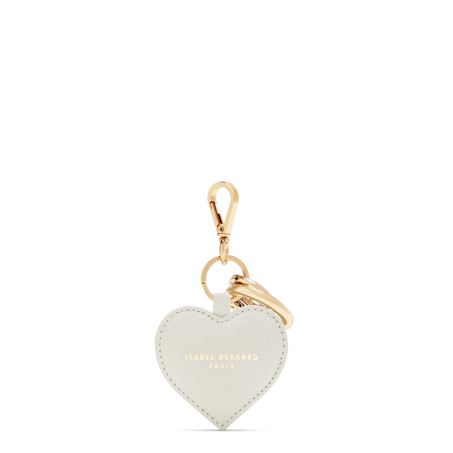 Honoré Faye cream calfskin leather heart key ring -  - Isabel Bernard