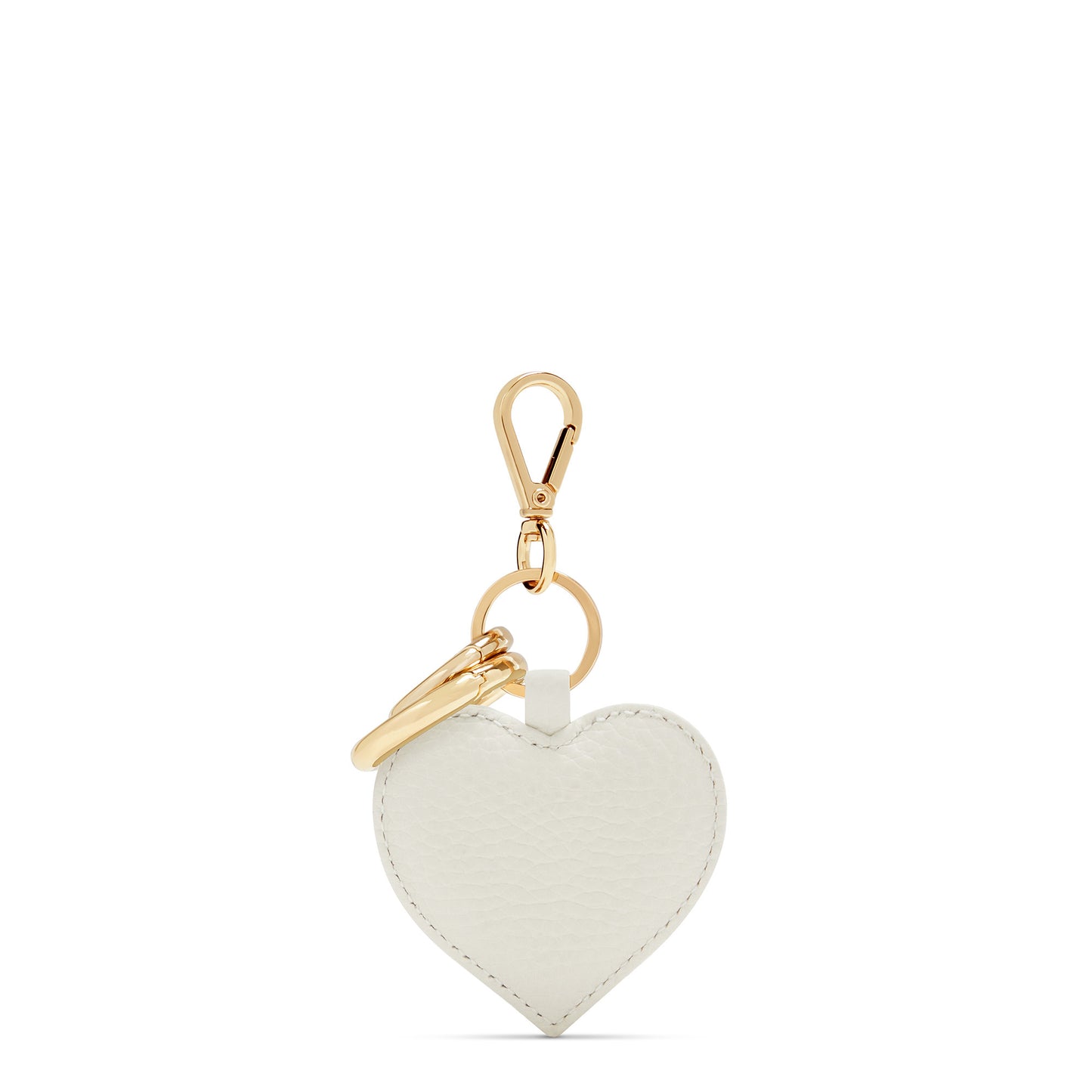 Honoré Faye cream calfskin leather heart key ring -  - Isabel Bernard