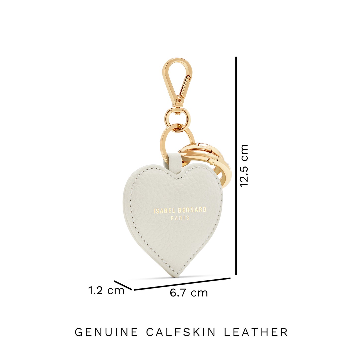 Honoré Faye cream calfskin leather heart key ring -  - Isabel Bernard