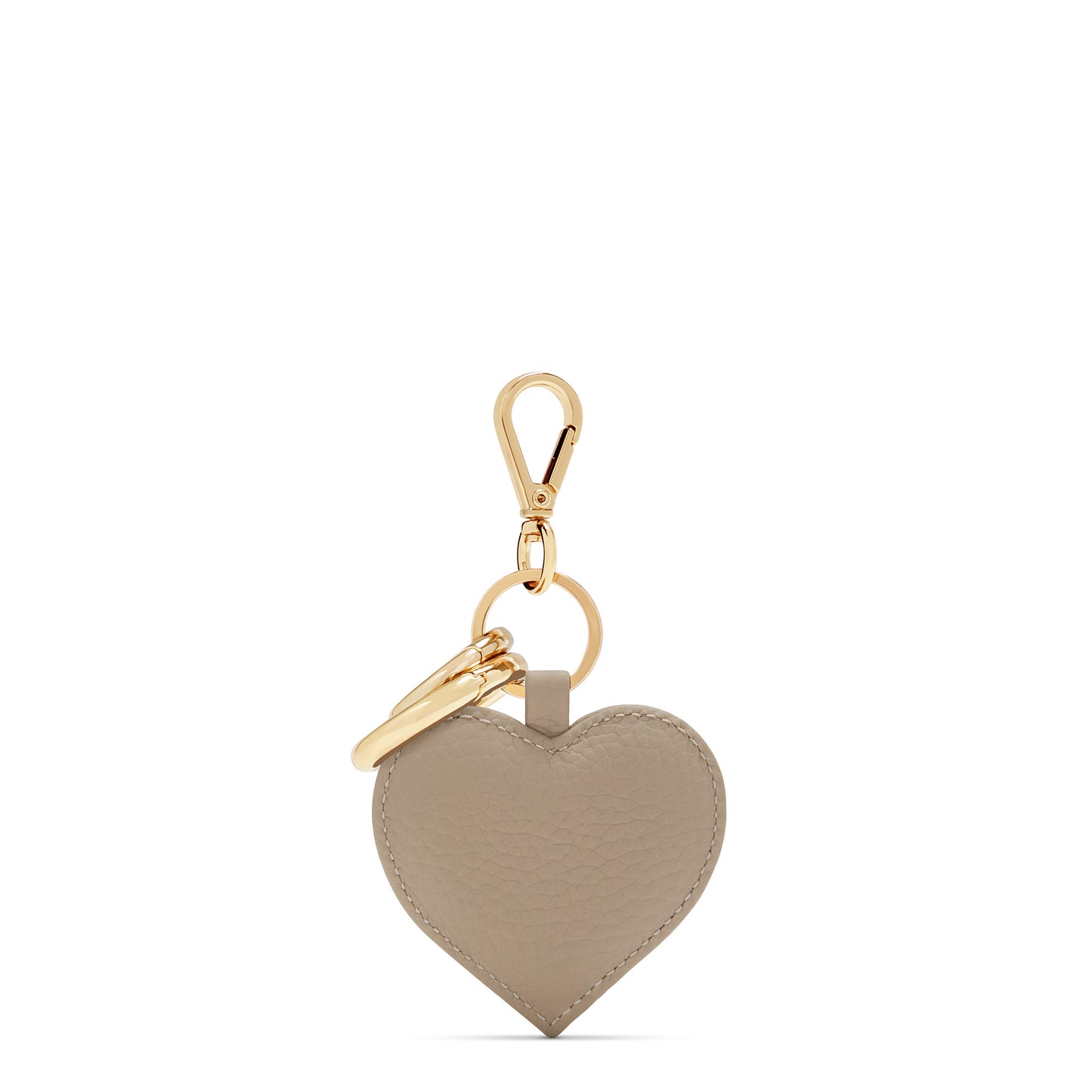 Honoré Faye taupe calfskin leather heart key ring -  - Isabel Bernard