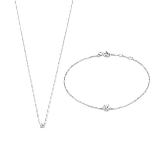 Cadeau d'Isabel 14 karat white gold necklace with bracelet gift set -  - Isabel Bernard