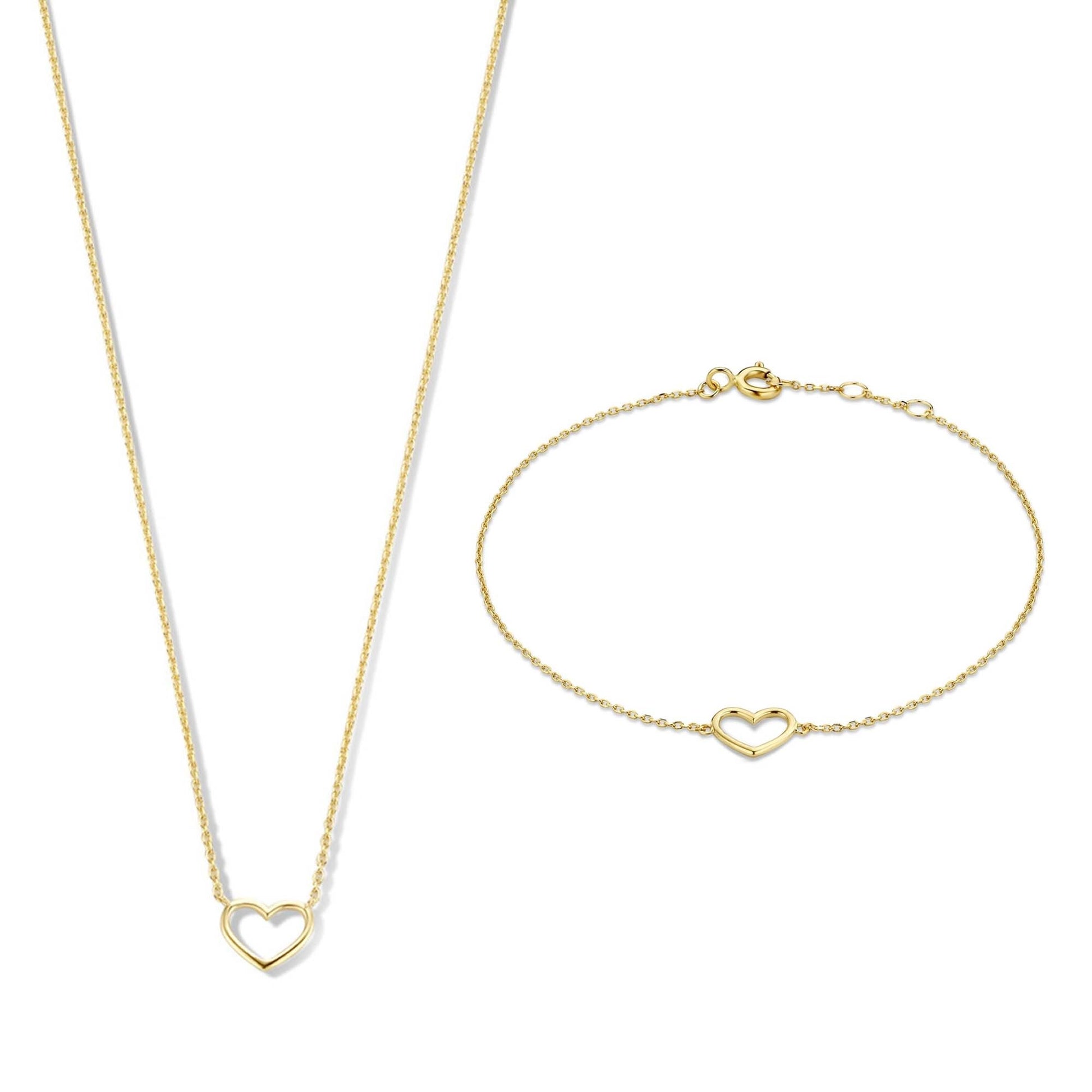 Cadeau d'Isabel 14 karat gold necklace with bracelet gift set with heart -  - Isabel Bernard