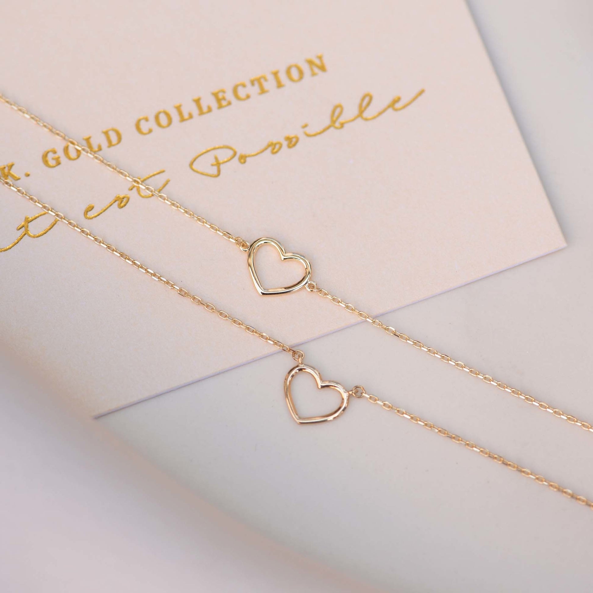 Cadeau d'Isabel 14 karat gold necklace with bracelet gift set with heart -  - Isabel Bernard