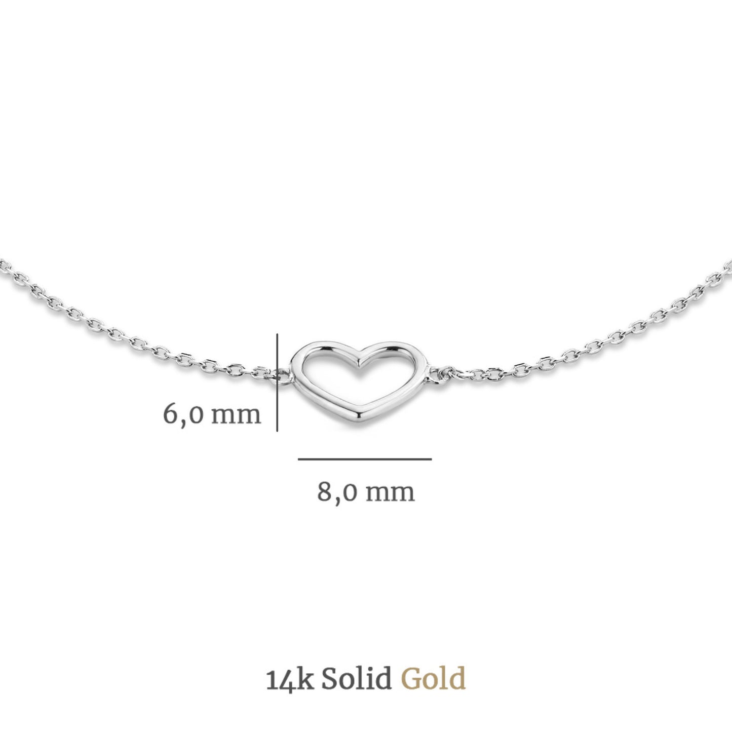 Cadeau d'Isabel 14 karat white gold nacklace with bracelet gift set with heart -  - Isabel Bernard