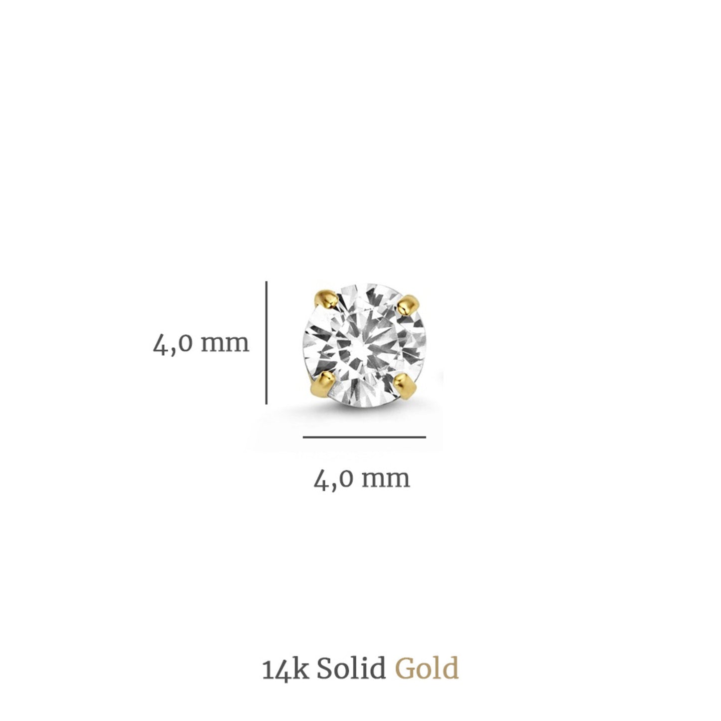 Cadeau d'Isabel 14 karat gold earring set with zirconia stones -  - Isabel Bernard