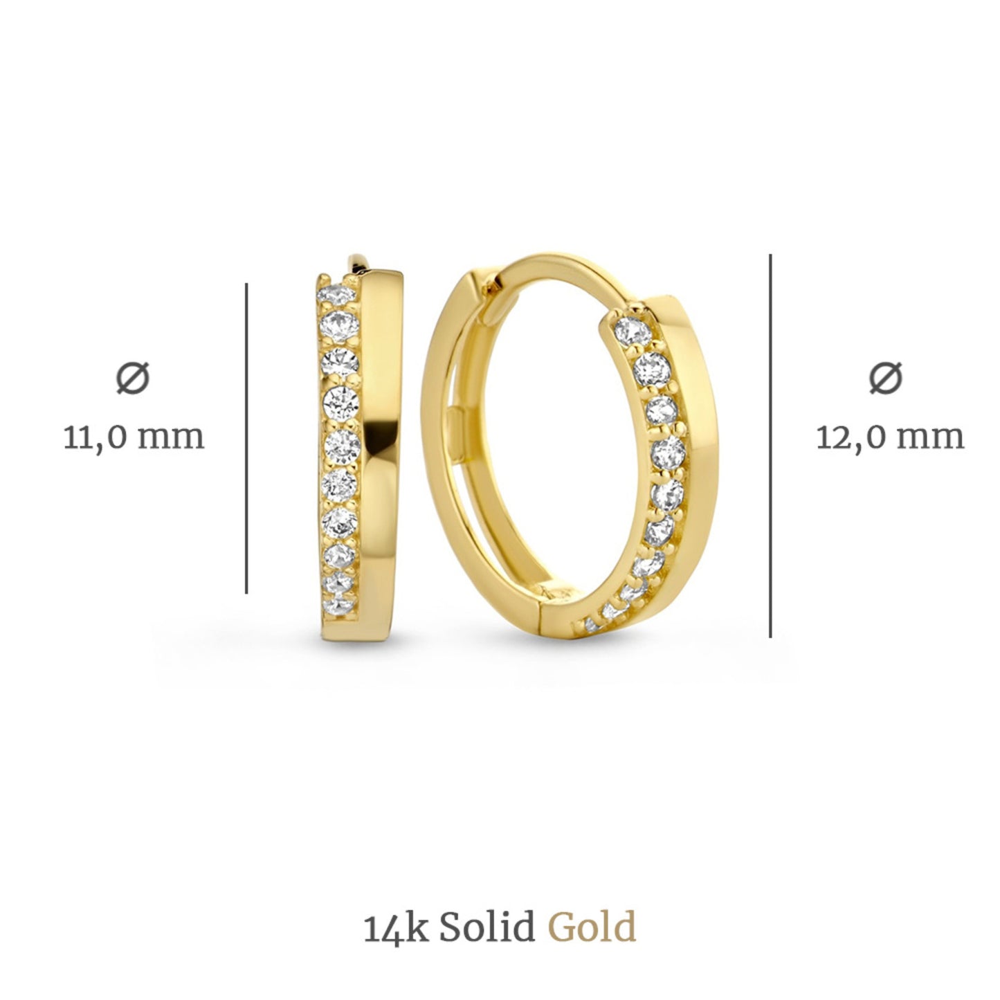 Cadeau d'Isabel 14 karat gold earring set with zirconia stones -  - Isabel Bernard