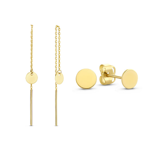 Cadeau d'Isabel 14 karat gold earrings set with coins -  - Isabel Bernard