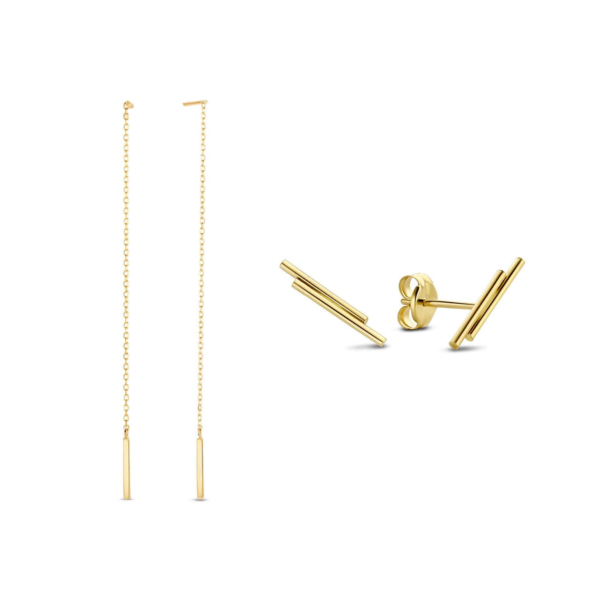 Cadeau d'Isabel 14 karat gold earring set with rods -  - Isabel Bernard