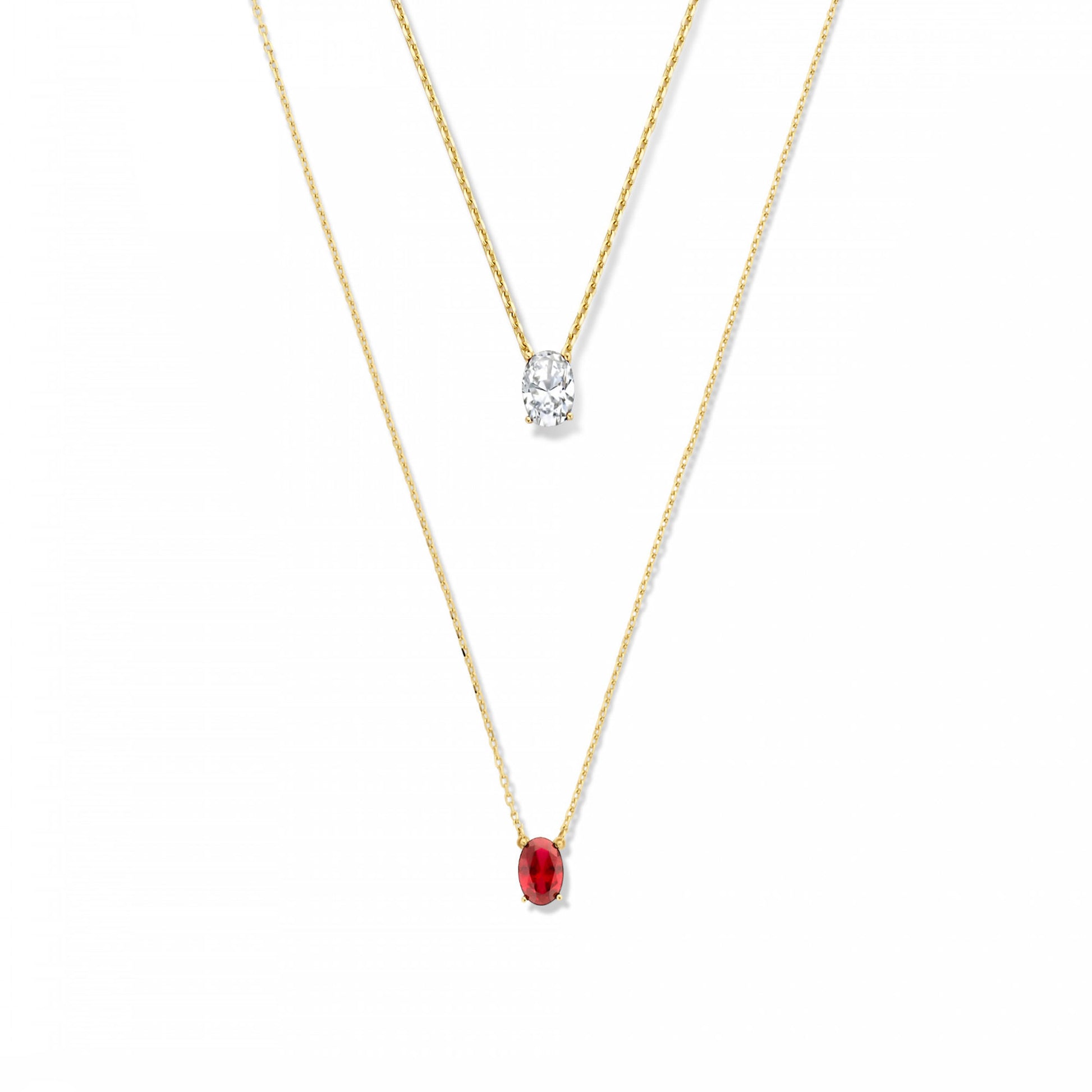 Cadeau d'Isabel 14 karat gold necklaces gift set with zirconia stones -  - Isabel Bernard