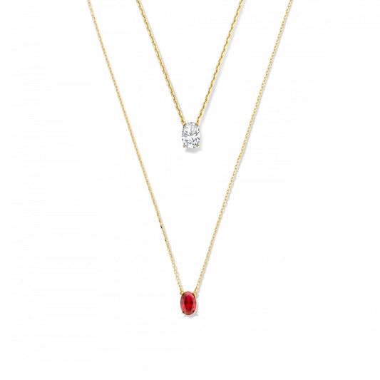 Cadeau d'Isabel 14 karat gold necklaces gift set with zirconia stones -  - Isabel Bernard