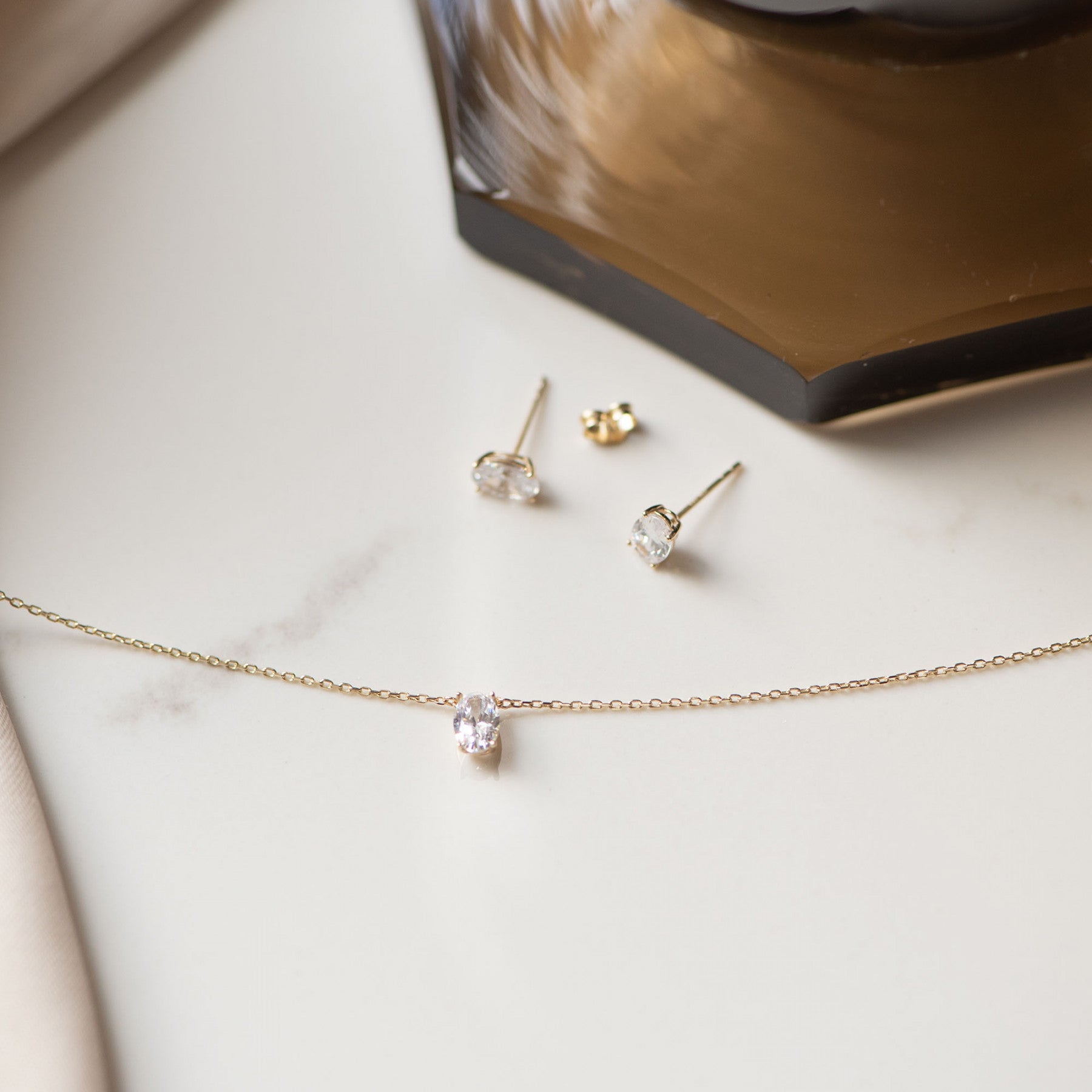 Cadeau d'Isabel 14 karat gold necklaces gift set with zirconia stones -  - Isabel Bernard