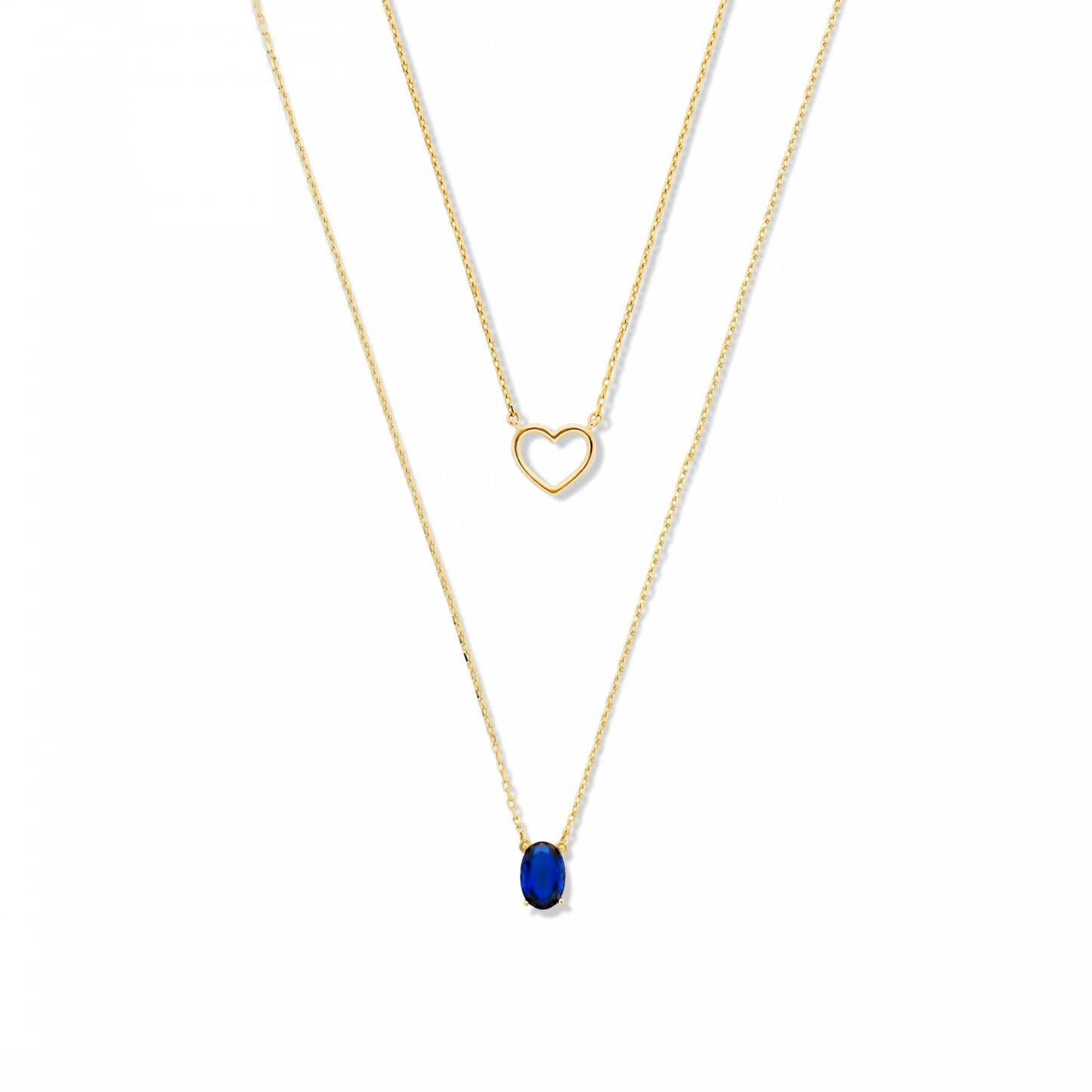 Cadeau d'Isabel 14 karat gold necklaces gift set with heart and zirconia stone -  - Isabel Bernard