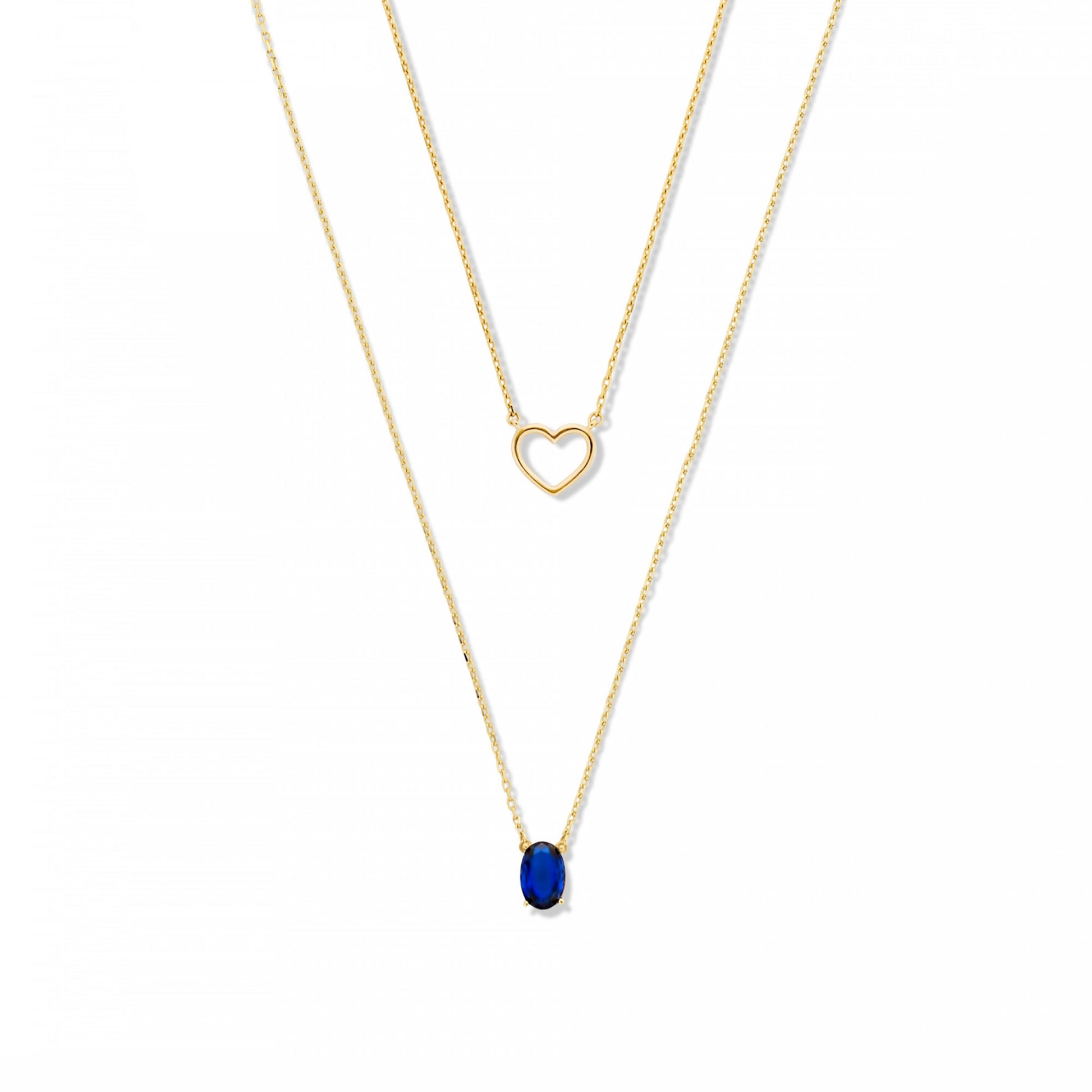 Cadeau d'Isabel 14 karat gold necklaces gift set with heart and zirconia stone -  - Isabel Bernard