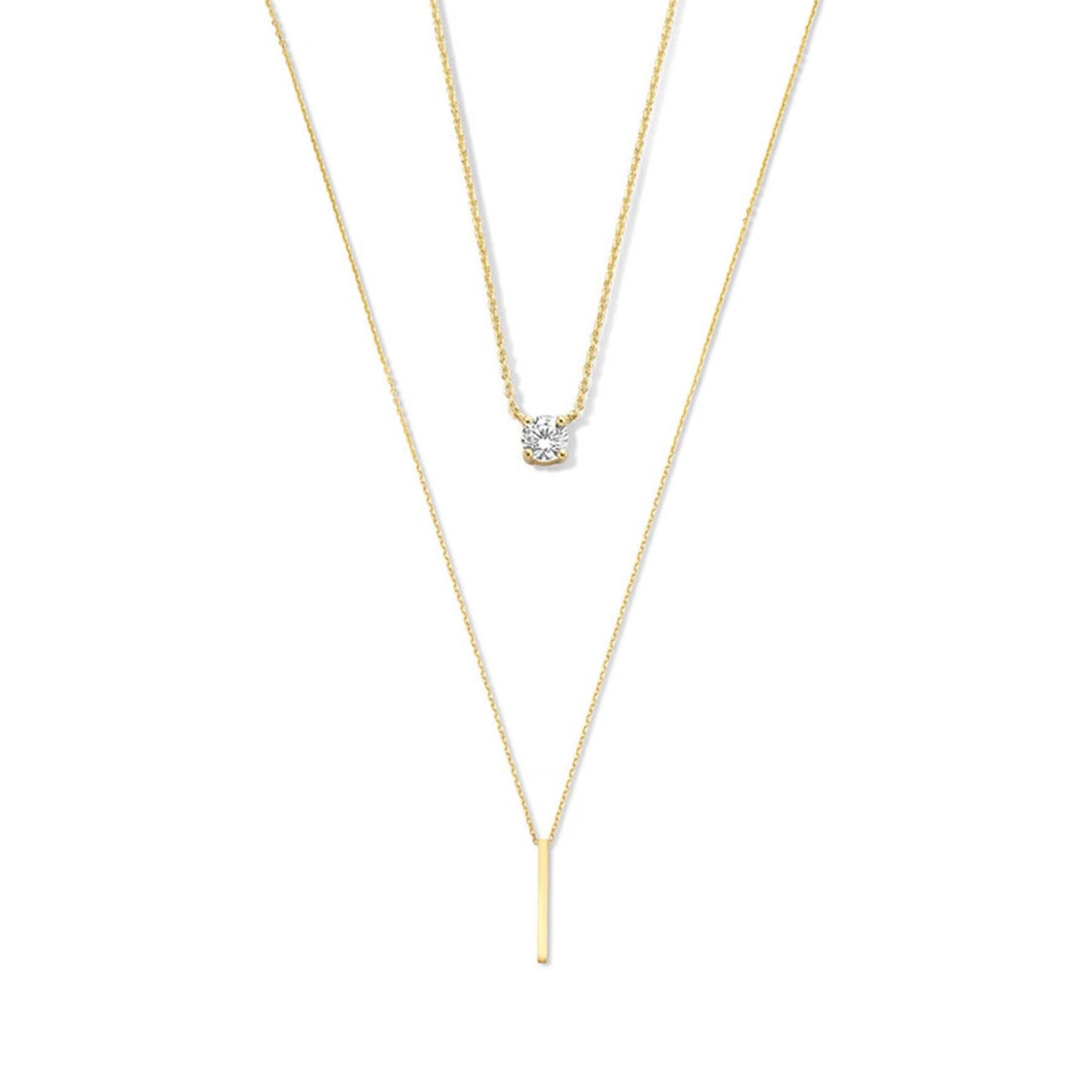 Cadeau d'Isabel 14 karat gold necklaces gift set with zirconia stones -  - Isabel Bernard