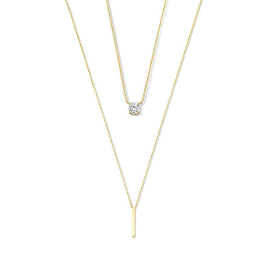 Cadeau d'Isabel 14 karat gold necklaces gift set with zirconia stones -  - Isabel Bernard