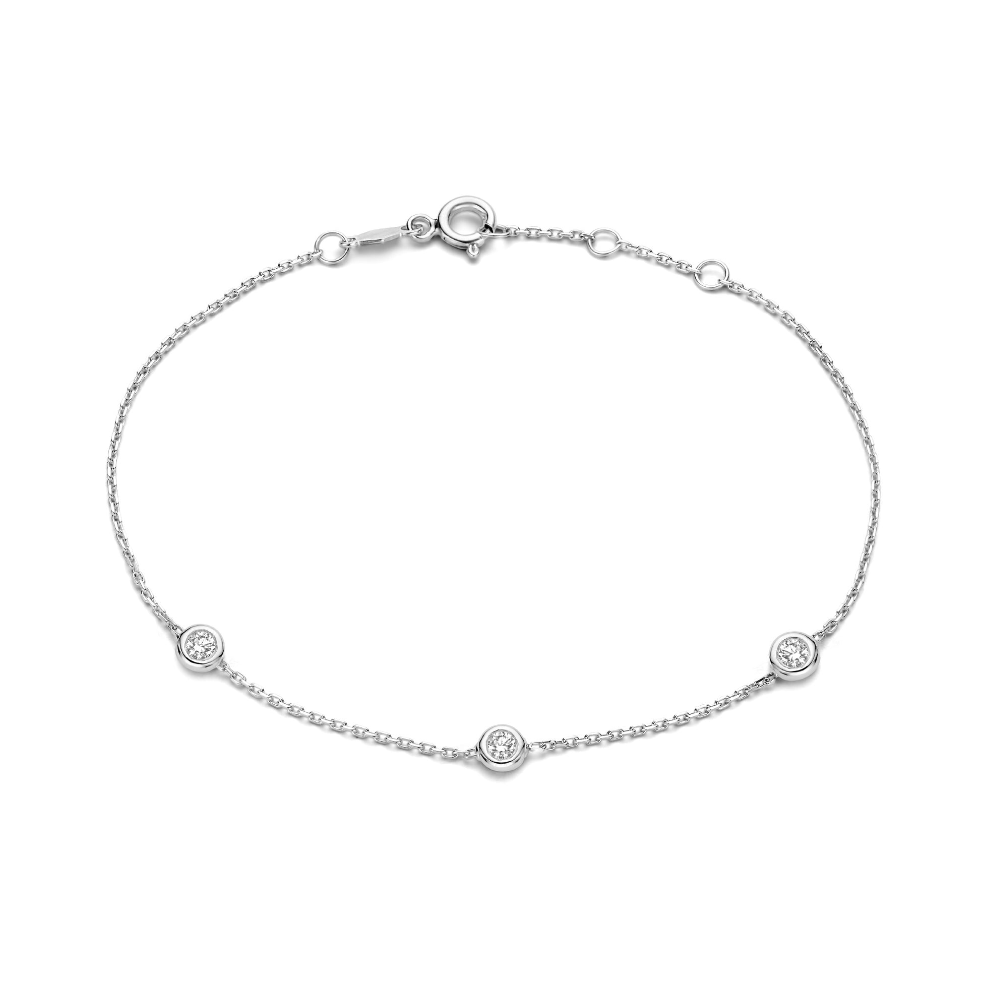 De la Paix Alfie 14 karat white gold bracelet with diamond 0.12 carat -  - Isabel Bernard