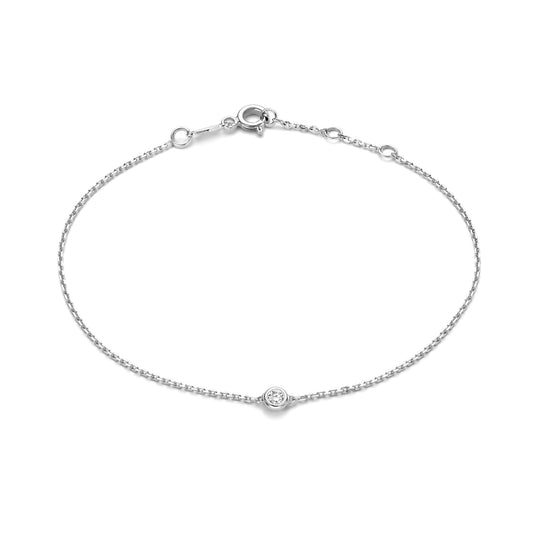 De la Paix Alfie 14 karat white gold bracelet with diamond 0.05 carat -  - Isabel Bernard