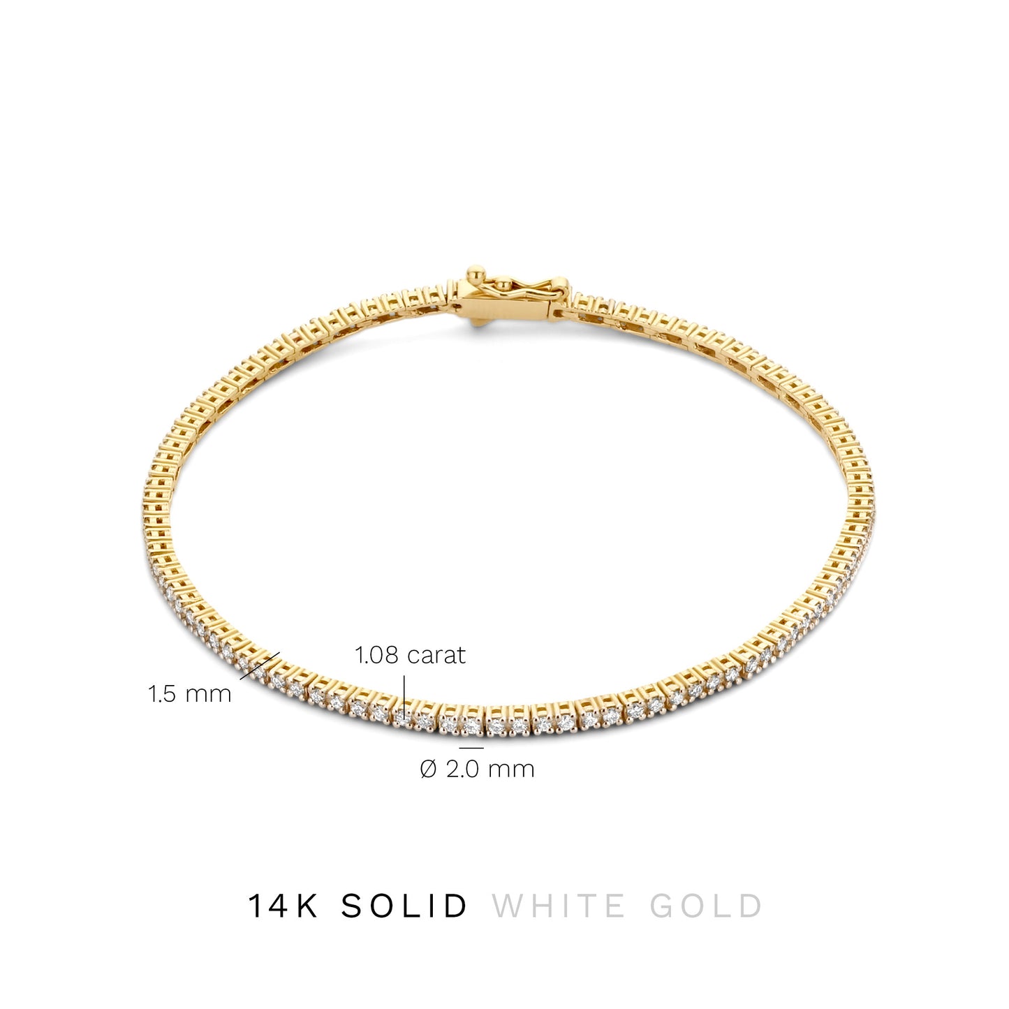 De la Paix Madeline 14 karat gold tennis bracelet with diamond 1.08 carat -  - Isabel Bernard