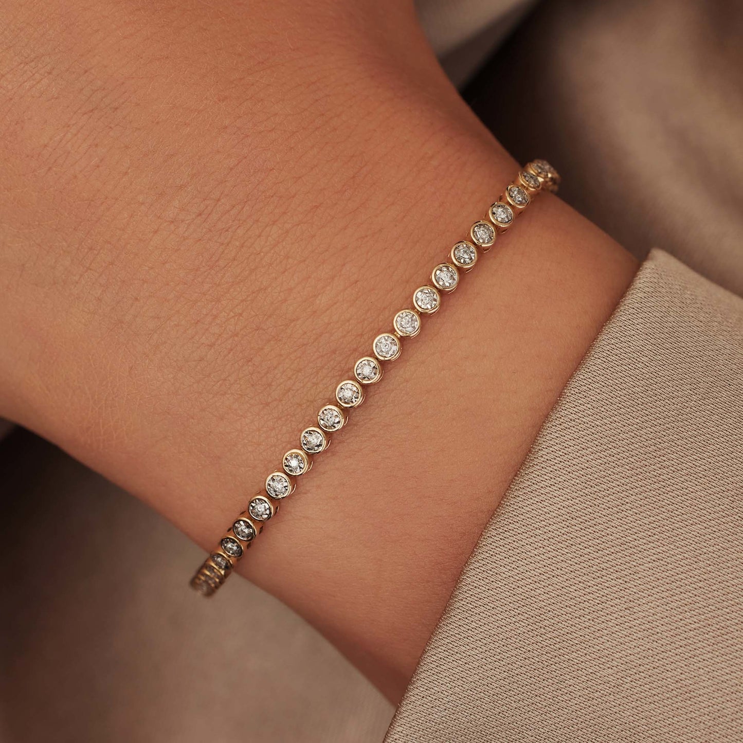 De la Paix Alfie 14 karat gold tennis bracelet with diamond 0.36 carat -  - Isabel Bernard