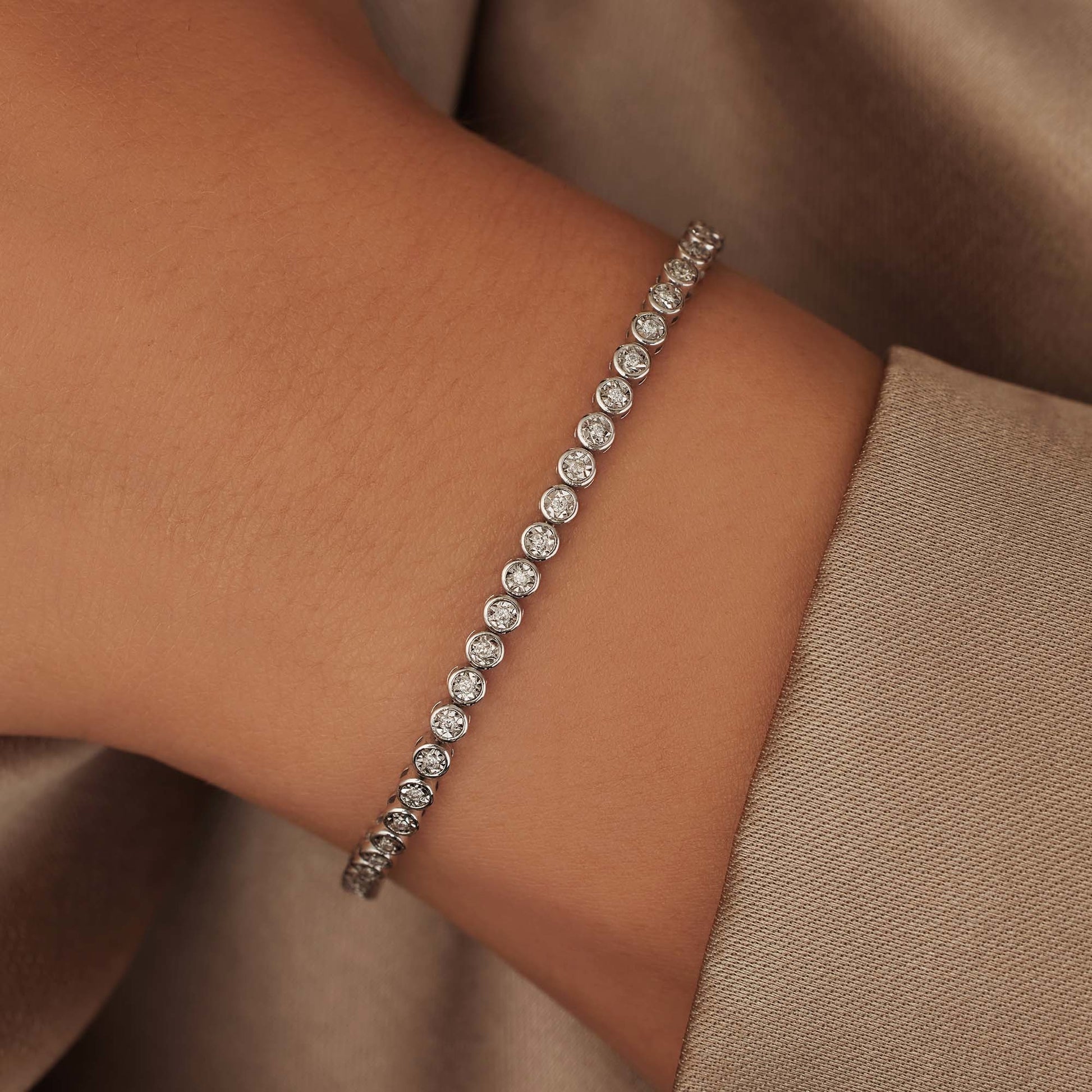 De la Paix Alfie 14 karat white gold tennis bracelet with diamond 0.36 carat -  - Isabel Bernard