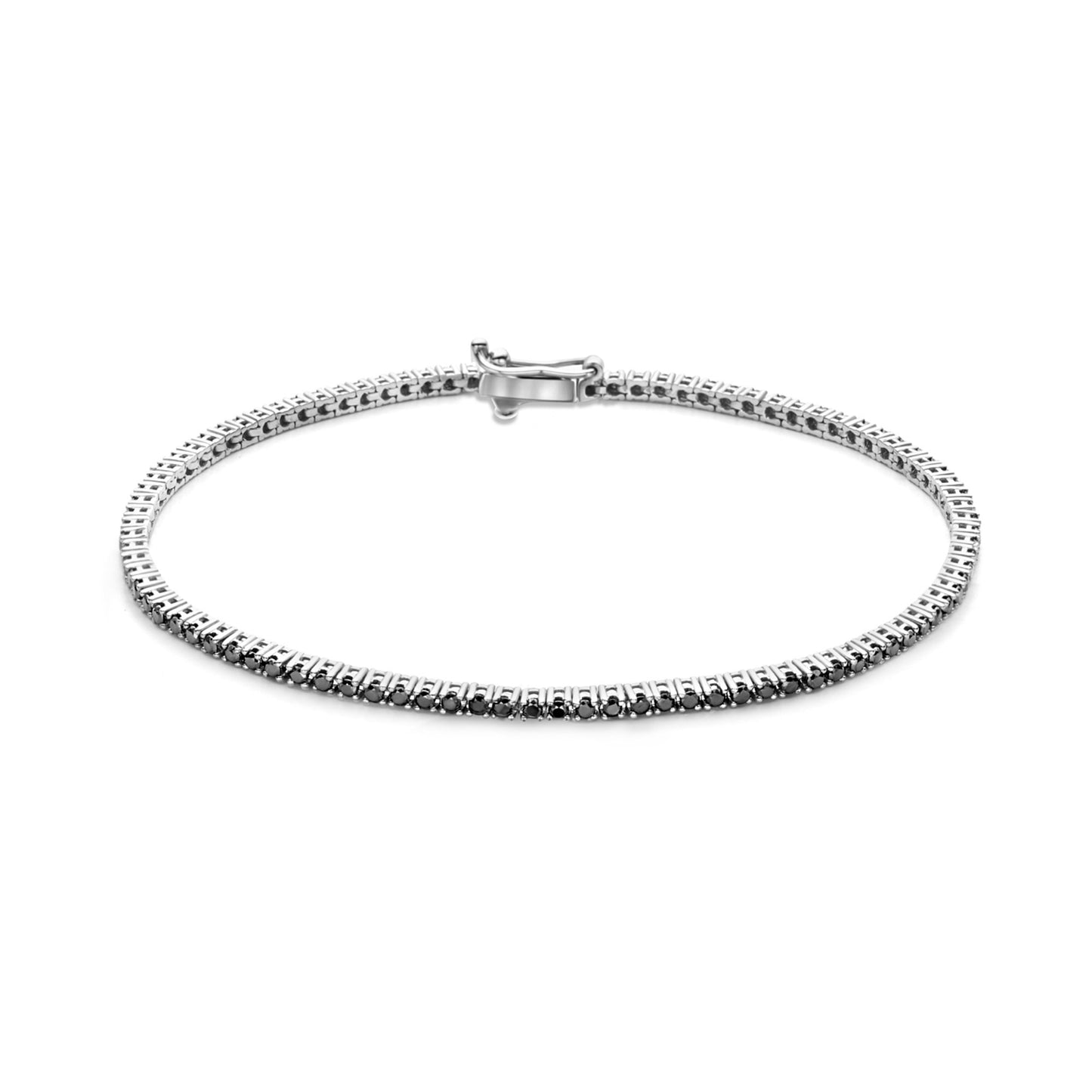 De la Paix Cecile 14 karat white gold tennis bracelet with black diamond 1.47 carat -  - Isabel Bernard