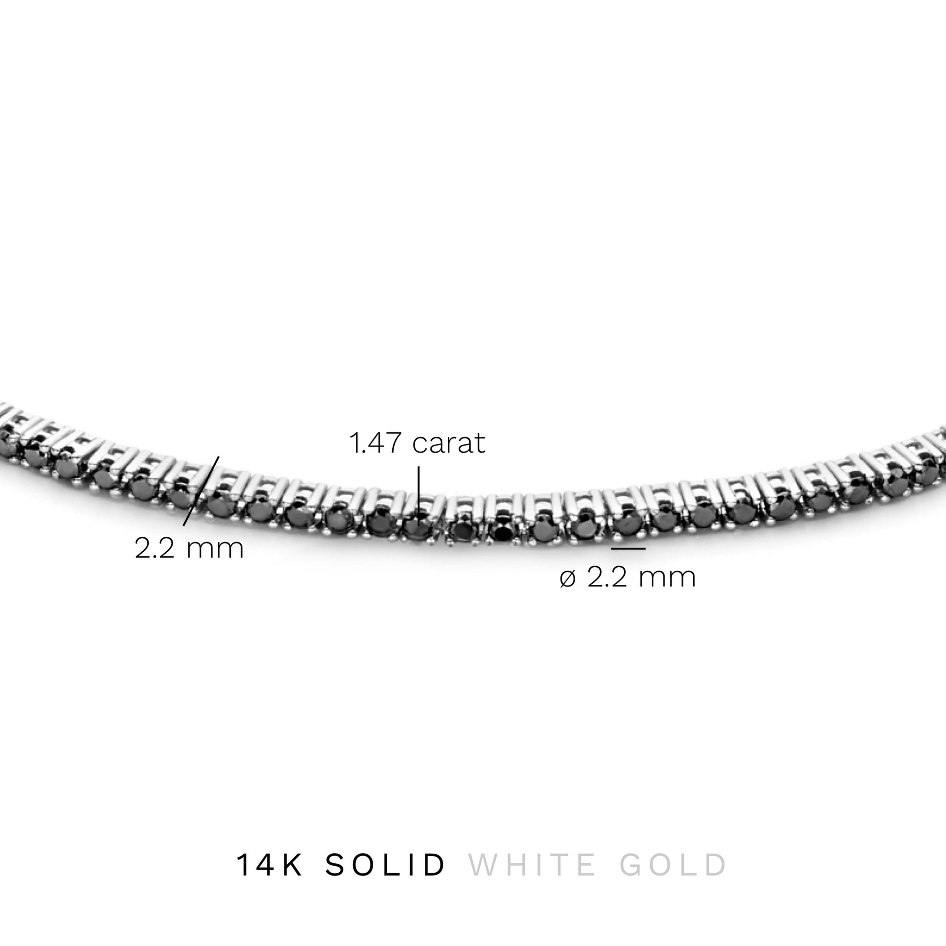 De la Paix Cecile 14 karat white gold tennis bracelet with black diamond 1.47 carat -  - Isabel Bernard