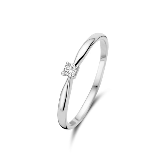 De la Paix Céline 14 karat white gold ring with diamond 0.05 carat -  - Isabel Bernard