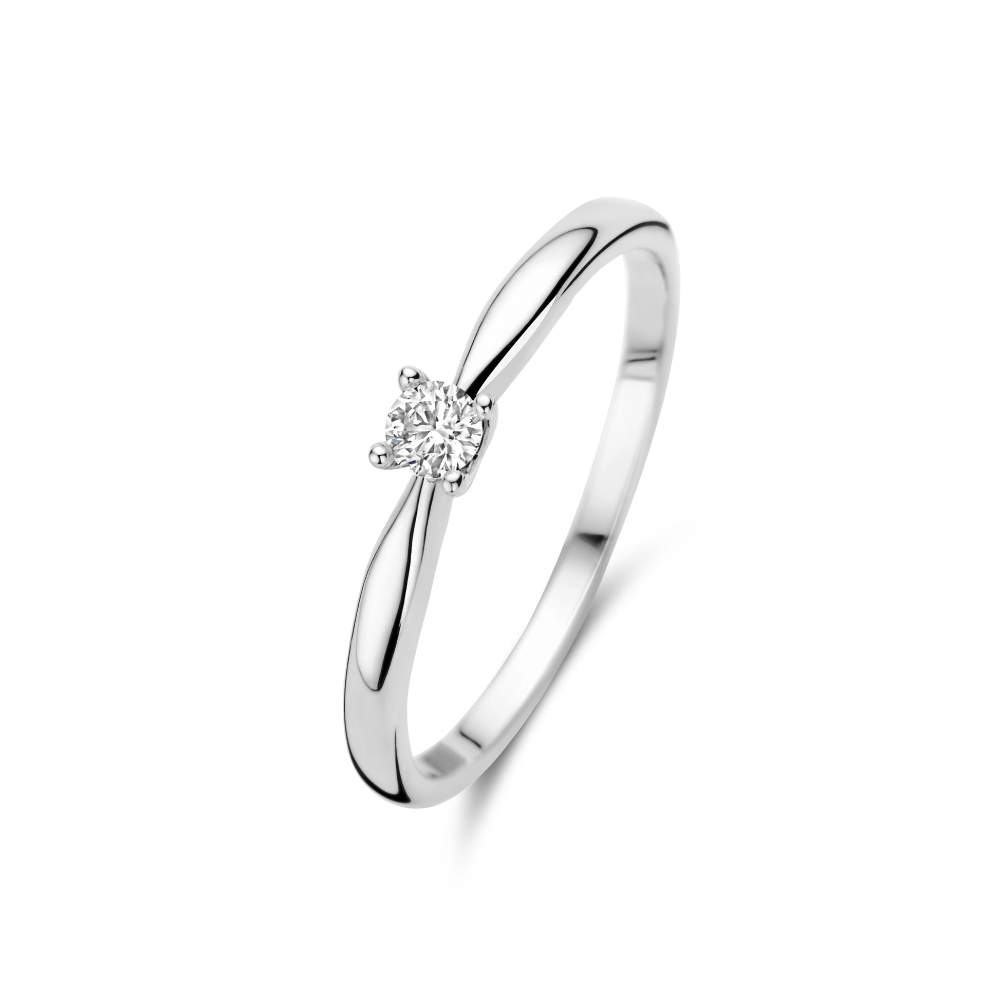 De la Paix Christine 14 karat white gold ring with diamond 0.10 carat -  - Isabel Bernard