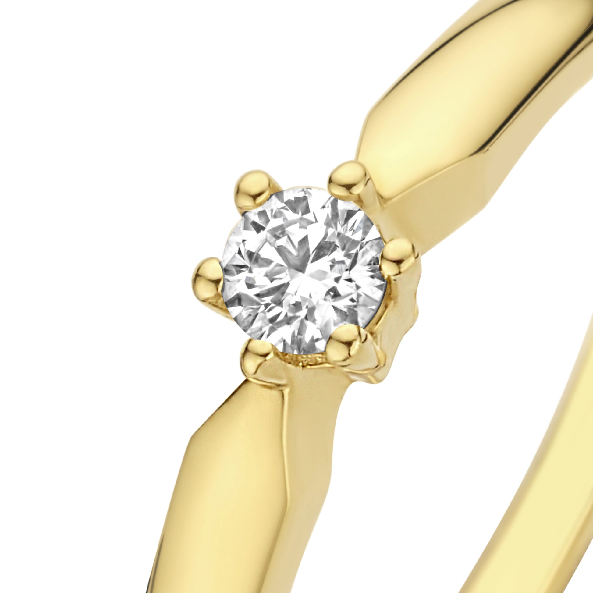 De la Paix Sybil 14 karat gold ring with diamond 0.10 carat - - Isabel Bernard