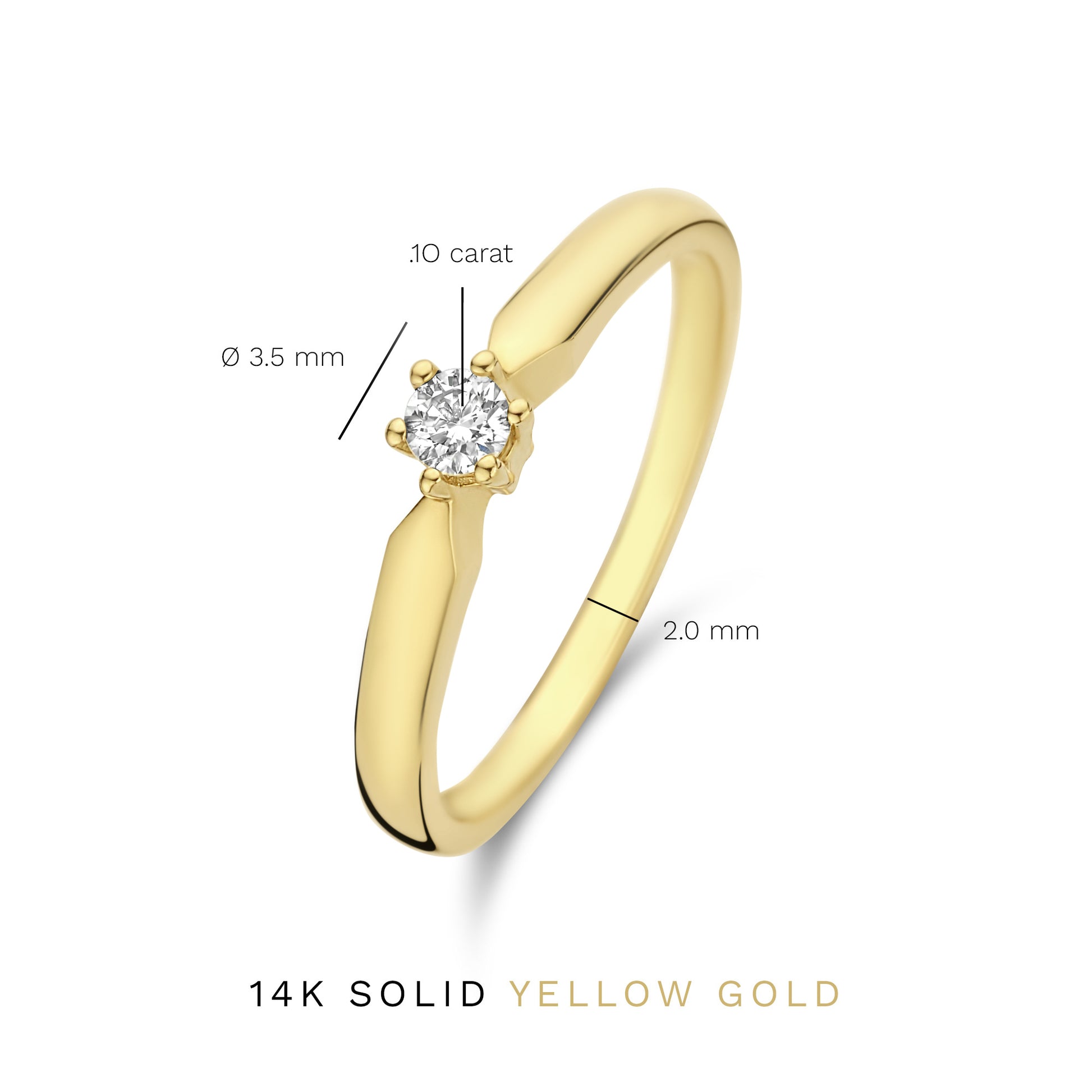 De la Paix Sybil 14 karat gold ring with diamond 0.10 carat - - Isabel Bernard