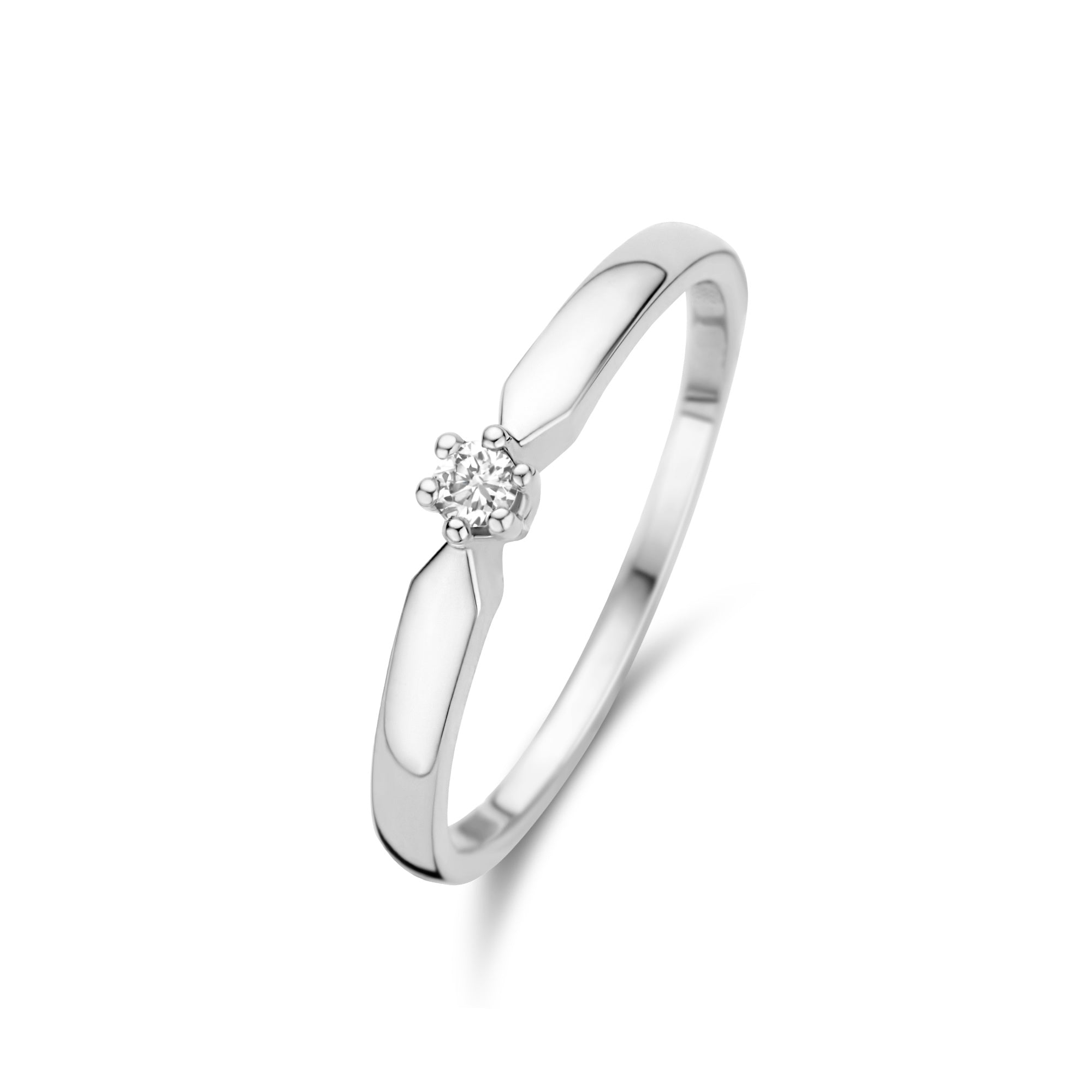 De la Paix Emily 14 karat white gold ring with diamond 0.05 carat
