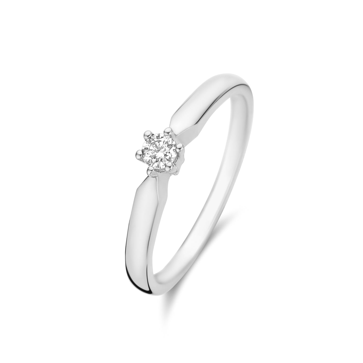 De la Paix Sybil 14 karat white gold ring with diamond 0.10 carat - - Isabel Bernard