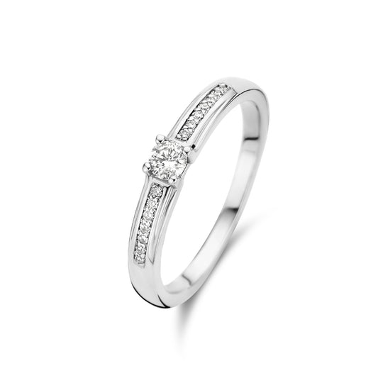 De la Paix Madeline 14 karat white gold ring with diamond 0.20 carat -  - Isabel Bernard