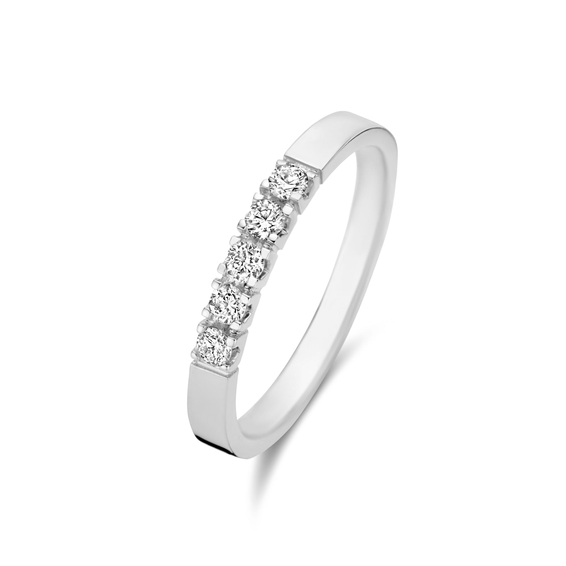 De la Paix Madeline 14 karat white gold ring with diamond 0.20 carat - - Isabel Bernard