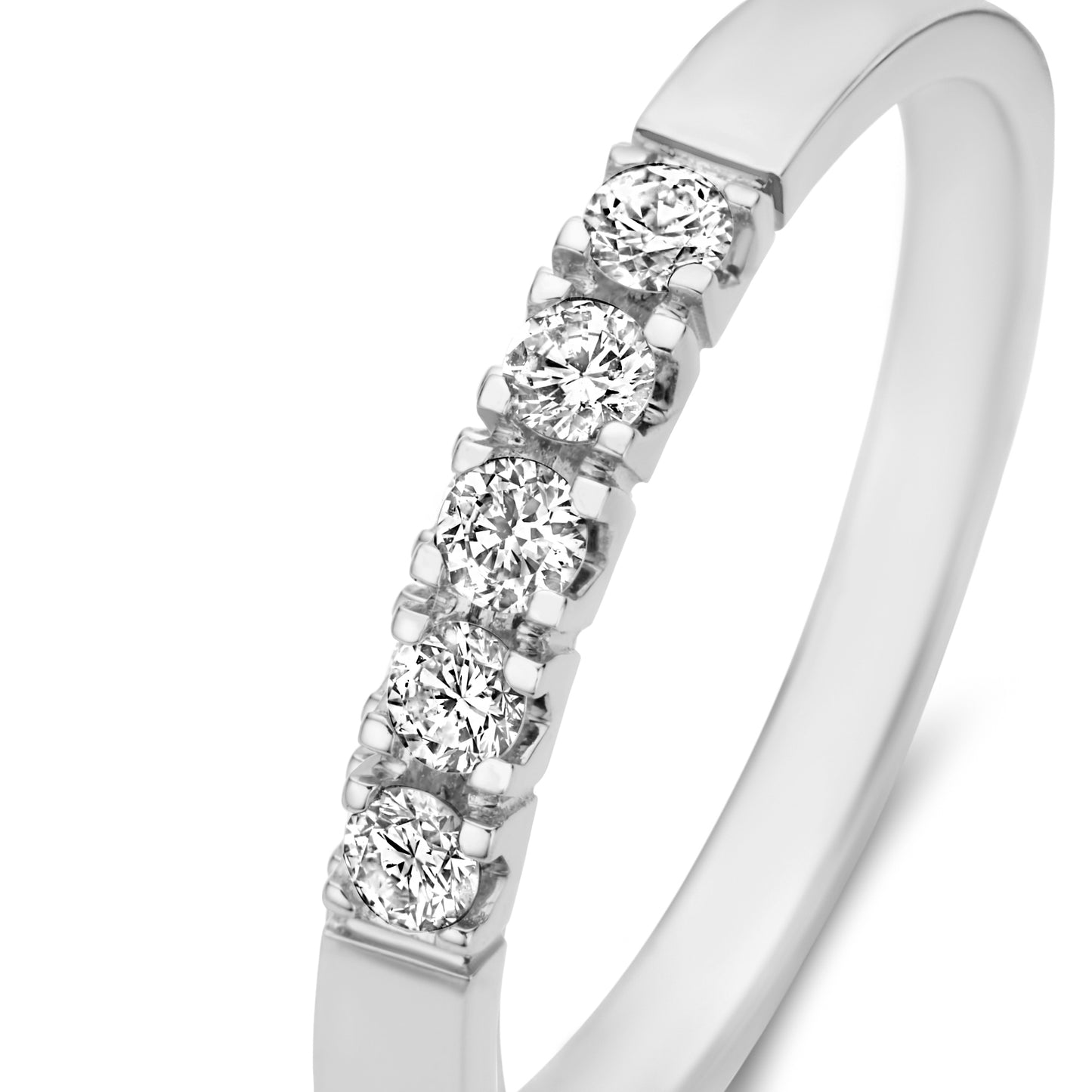 De la Paix Madeline 14 karat white gold ring with diamond 0.20 carat - - Isabel Bernard