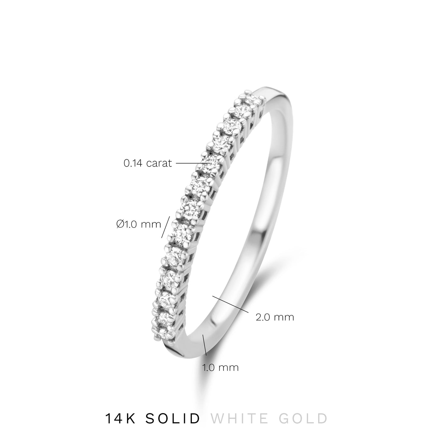 De la Paix Madeline 14 karat white gold ring with diamond 0.14 carat -  - Isabel Bernard