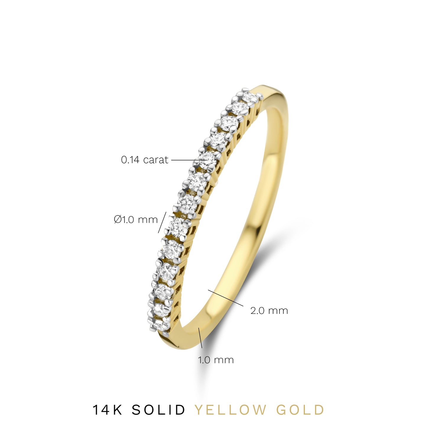 De la Paix Madeline 14 karat gold ring with diamond 0.14 carat -  - Isabel Bernard