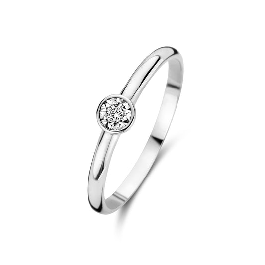 De la Paix Inaya 14 karat white gold ring with diamond 0.03 carat -  - Isabel Bernard