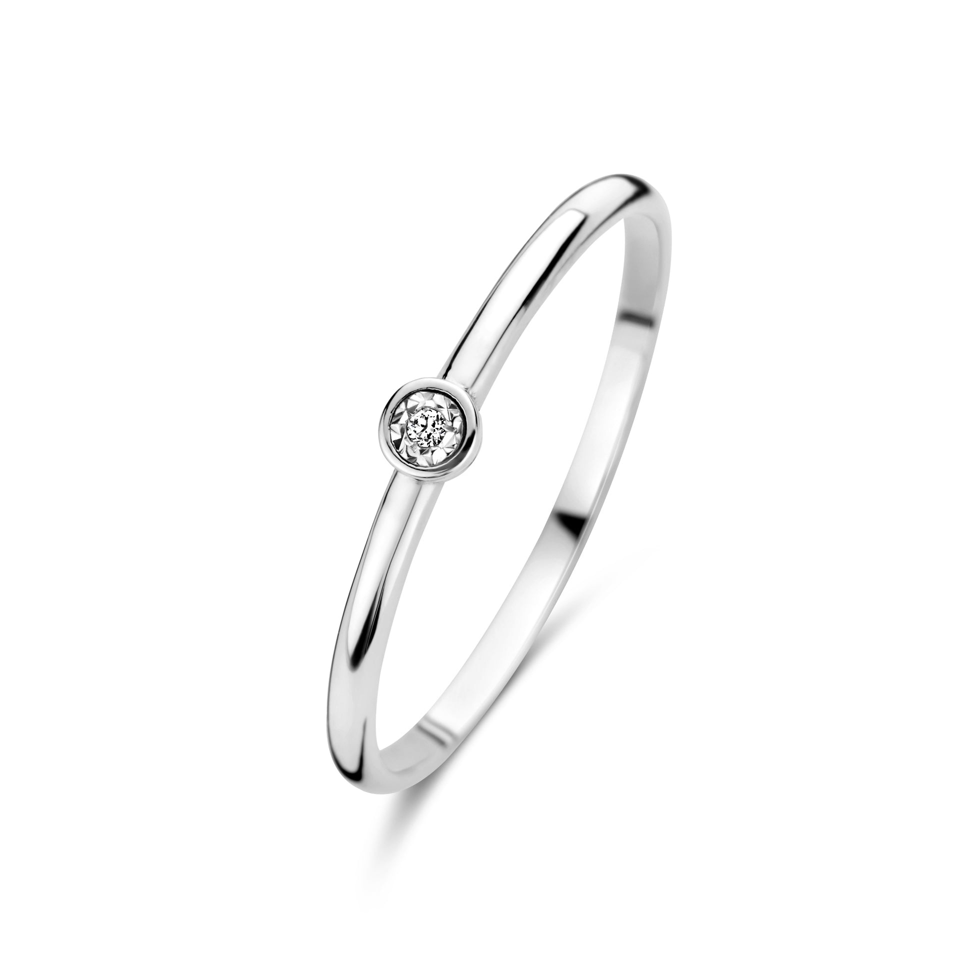 De la Paix Inaya 14 karat white gold ring with diamond 0.01 carat -  - Isabel Bernard