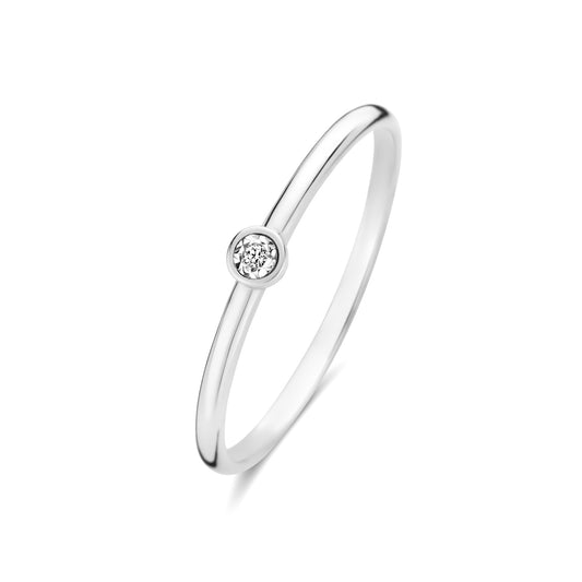 De la Paix Inaya 14 karat white gold ring with diamond 0.01 carat - - Isabel Bernard