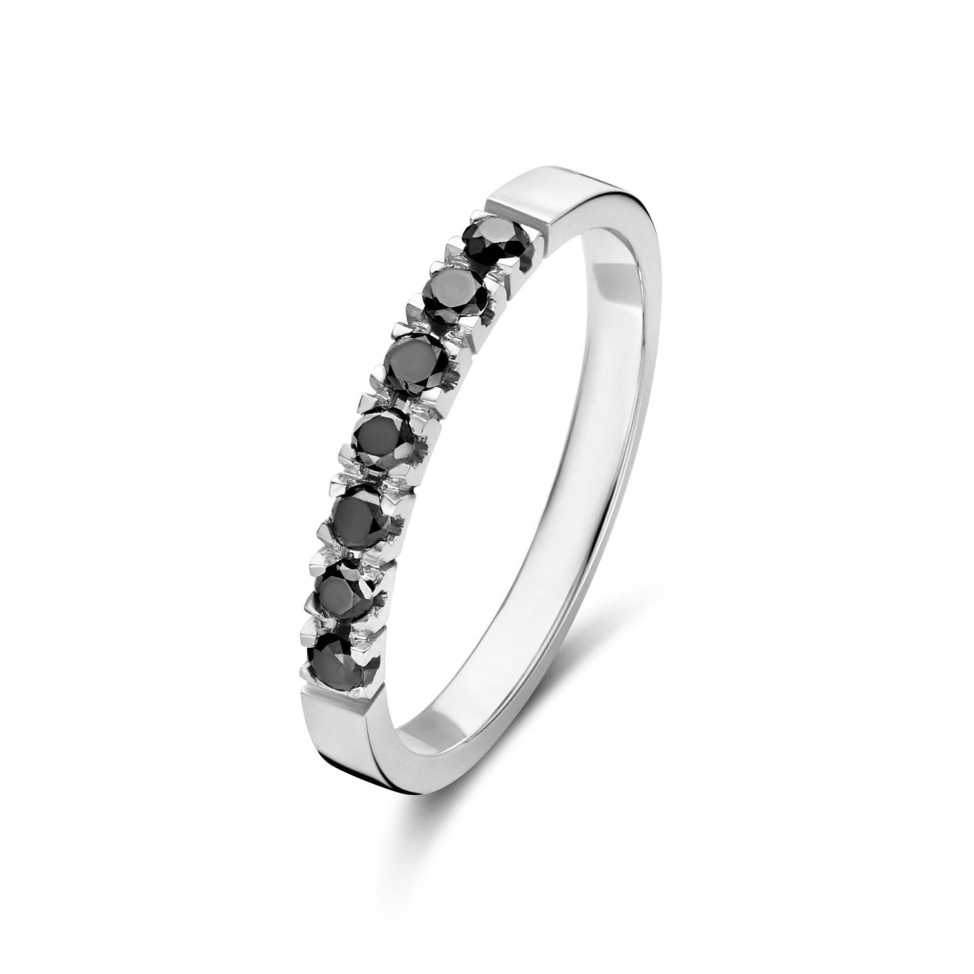 De la Paix Cecile 14 karat white gold ring with black diamond 0.28 carat -  - Isabel Bernard